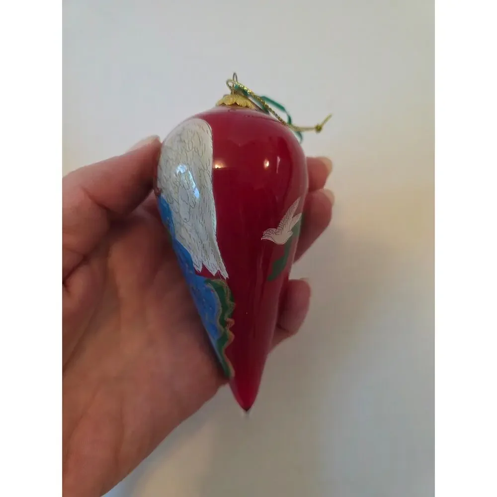 Pier 1 Imports Li Bien 2017 Teardrop Angel Hand Painted Christmas Ornament Box